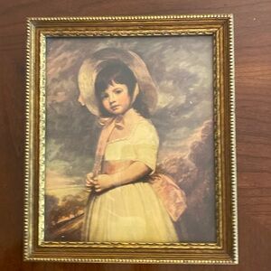 Vintage 8.5 x 10 Miss Willoughby framed print.